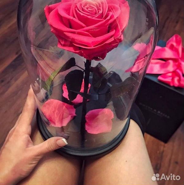 Колба а в ней роза (28см-высота) доставка24ч купить на Зозу.ру - фотография № 1