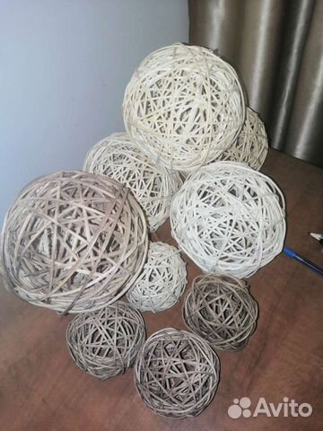 Шары декоративные плетеные из ивовой лозы