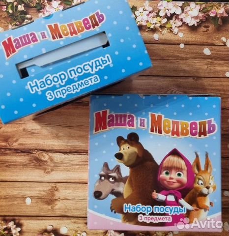 Набор детской посуды, посуда из дерева