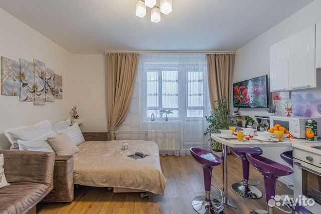 

Квартира-студия, 28 м², 2 кровати