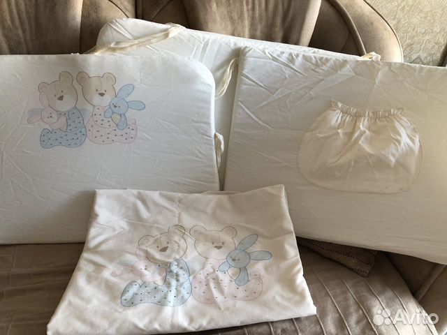 Мягкие бортики и коплект белья Little star