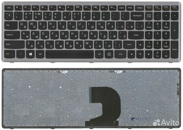Клавиатура Lenovo IdeaPad Z500 черная серая рамка