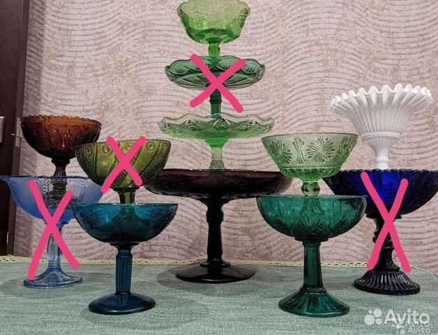 Ваза зелёное стекло рюмки
