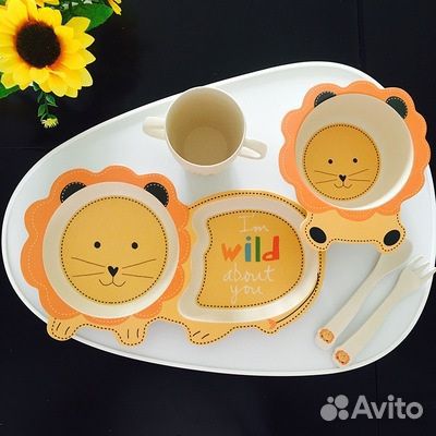 Набор посуды из бамбукового волокна (5 предметов)