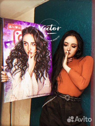 Портрет на холсте, фотопечать