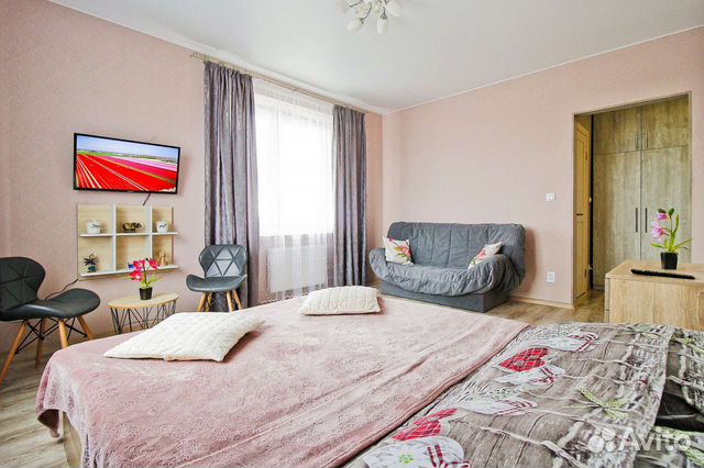 

1-к. квартира, 38 м², 2 кровати