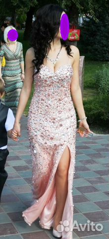 Платье розовое sherri hill с камнями Jovani шикарн