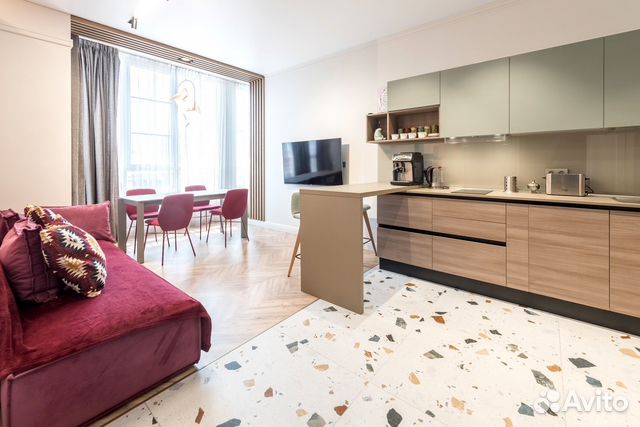

1-к. квартира, 44 м², 2 кровати