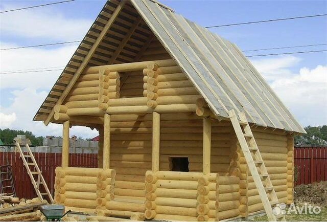 Сруб дома 6,3х6,3 -2 с террасой