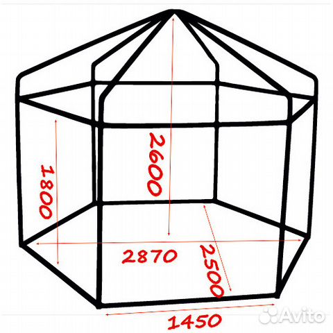 Схема сборки шатра 3х3 с москитной сеткой