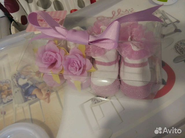 Новые подарочные носочки для девочки 0-12 мес