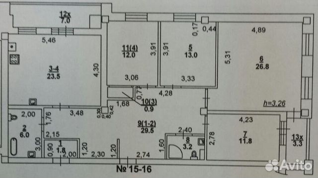 4-к квартира, 140 м², 3/6 эт.