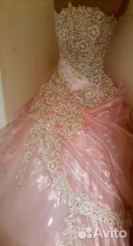 Розовое бальное/свадебное платье
