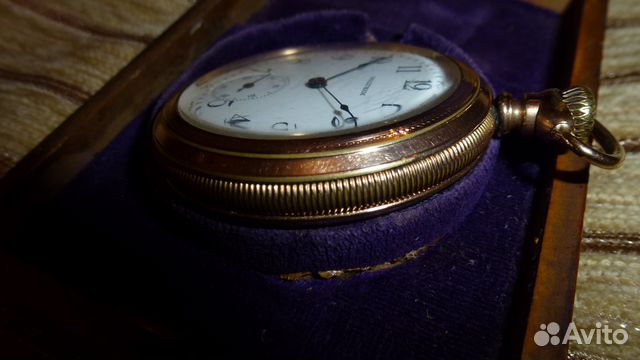 Золотые карманные часы Waltham (USA)
