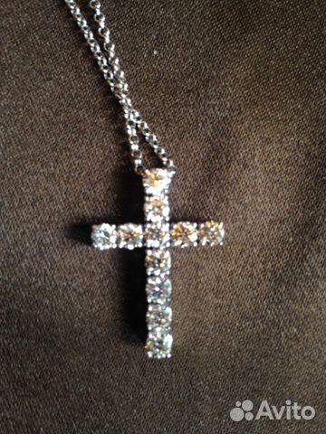 Золотой крест с бриллиантами тиффани