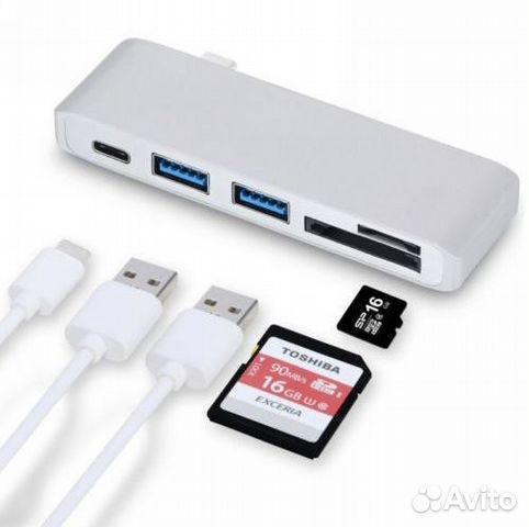 USB-HUB, card-readers, сквозное питание USB Type-C