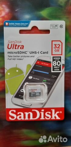 Флешка SanDisk Ultra microsdhc 32 gb