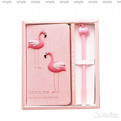 Блокнот С ручкой flamingo (розовый)