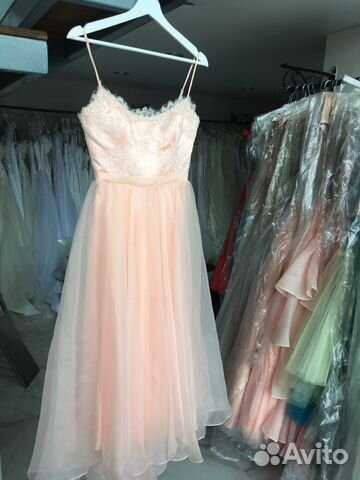 Розовое легкое коктейльное платье на выпускной 42 Розовое легкое коктейльное платье на выпускной 42