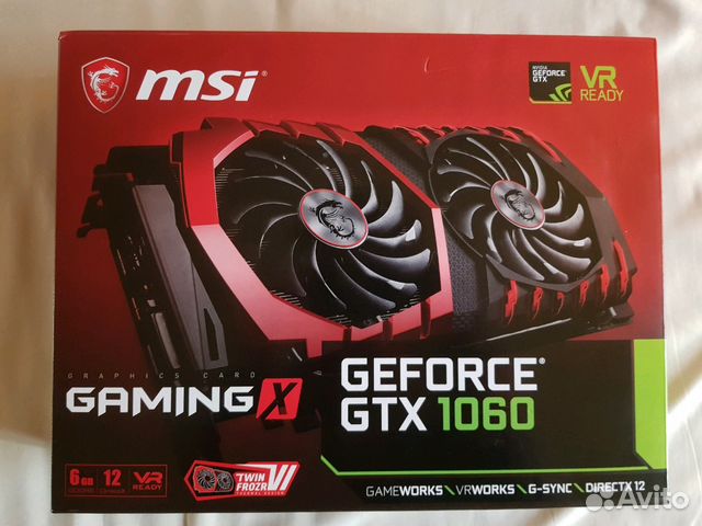 Видео карта MSI Geforce GTX 1060 gaming x