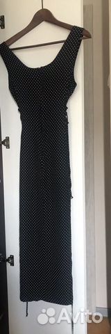 Платье черное в мелкий белый горошек Mernie Платье черное в мелкий белый горошек Mernie
