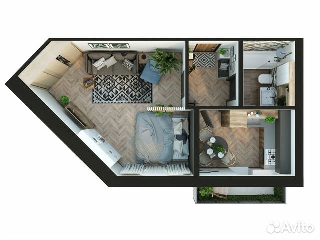 1-к квартира, 35.9 м², 1/10 эт.