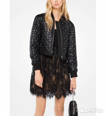 Стеганая кожаная куртка Michael Kors (xs)