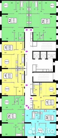 1-к квартира, 46.8 м², 17/22 эт.