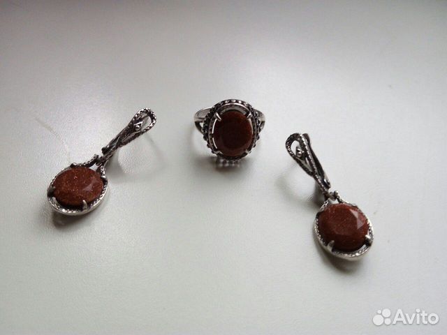 Серьги эмаль аметист кольцо цитрин сапфирSwarovski