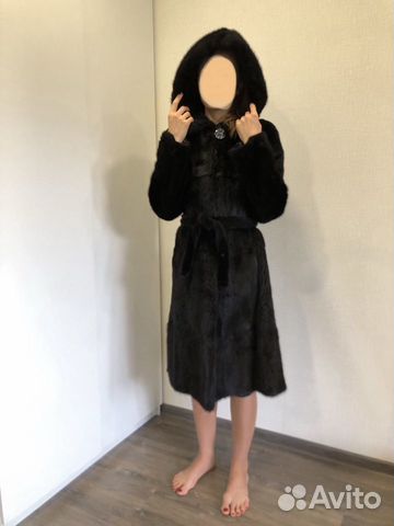 Шуба норковая с капюшоном