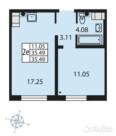 1-к квартира, 35.7 м², 19/19 эт.