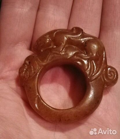 Кольцо-аксессуар, кулон из нефрита