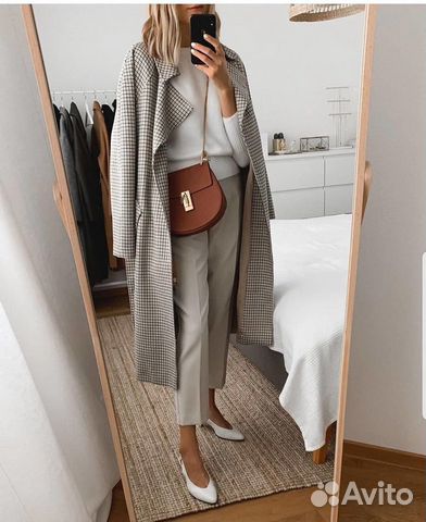 Жакет-пальто тонкое в клетку oversize Жакет-пальто тонкое в клетку oversize