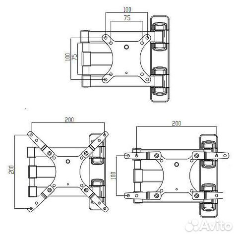Кронштейн наклонно поворотный Uniteki 14