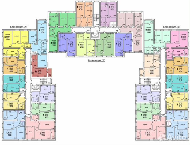 1-к квартира, 41.4 м², 6/10 эт.