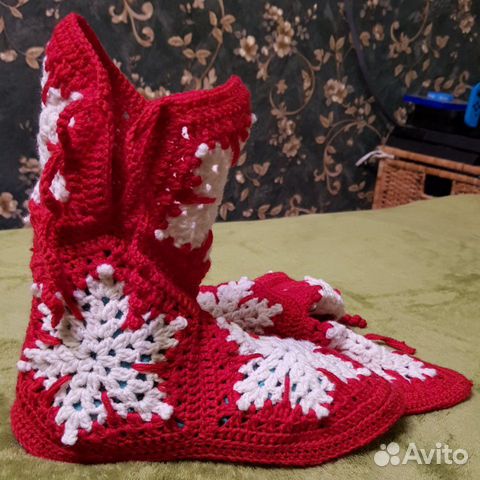 Вязаные сапожки