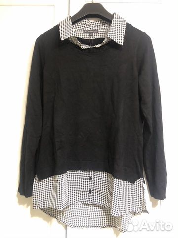 Джемпер с вшитой рубашкой новый Джемпер с вшитой рубашкой новый