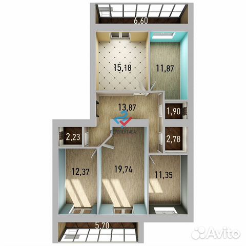 4-к квартира, 97.5 м², 8/10 эт.