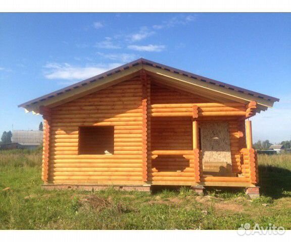 Сруб бани 8х8 м из зимнего леса. Оцилиндр. бревно Сруб бани 8х8 м из зимнего леса. Оцилиндр. бревно