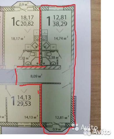 1-к квартира, 38 м², 5/5 эт. 1-к квартира, 38 м², 5/5 эт.