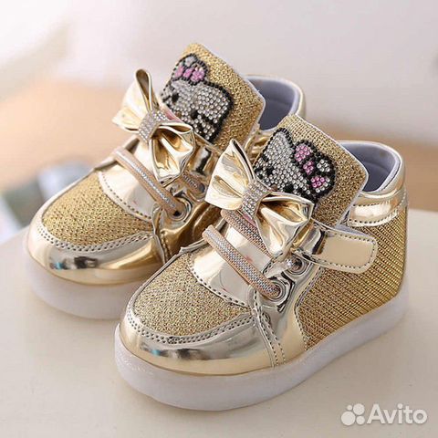 Кеды детские новые с подсветкой, фирмы Hello Kitty