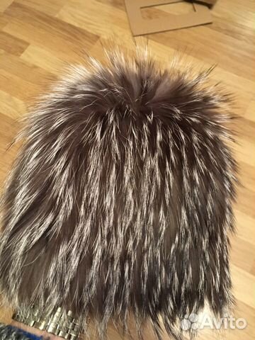 Шапка чернобурка вязанная