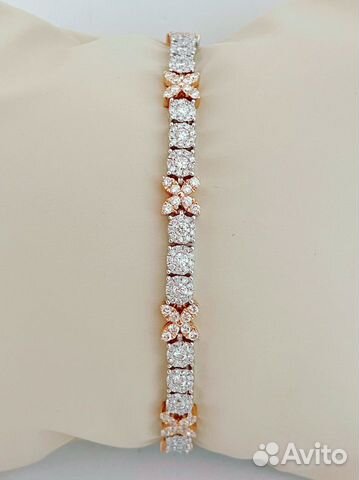 Золотой браслет с бриллиантами 3.45Ct