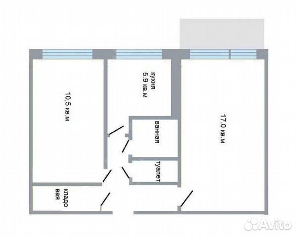2-к квартира, 44 м², 4/5 эт.