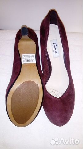 Новые туфли Clarks бордо замша 391/2-40р (6 1/2)