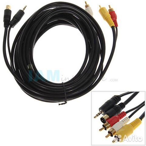 Кабель 3 RCA -S-video +3,5 Jack 5 метров, вышлю по