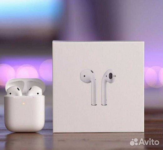 Airpods 2 люкс копия (все функции оригинала) чехол