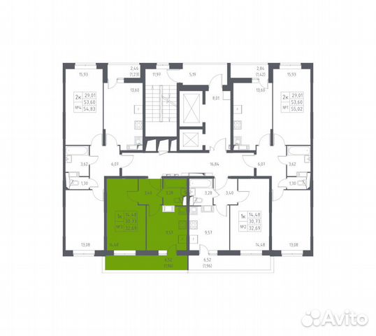 1-к квартира, 32.7 м², 15/17 эт.