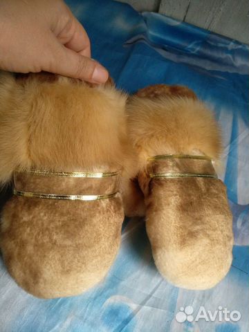 Варежки из стриженного меха Рекса и куницы