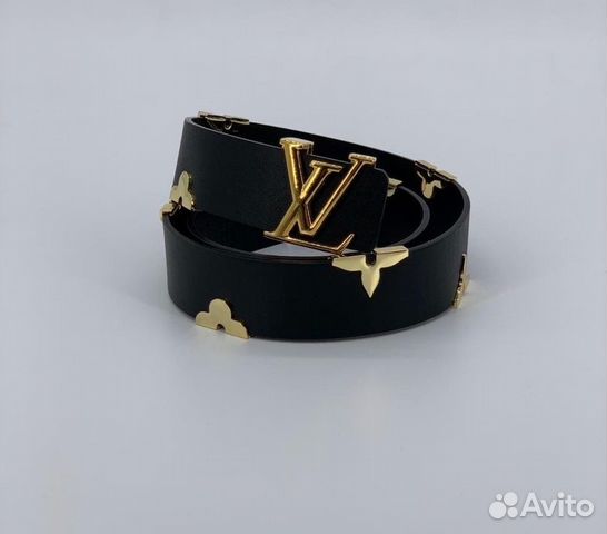 Новый женский черный ремень из кожи Louis Vuitton Новый женский черный ремень из кожи Louis Vuitton